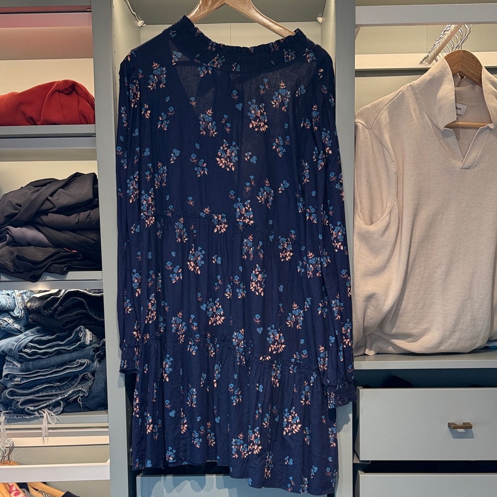 Free People Navy Floral Mini Dress